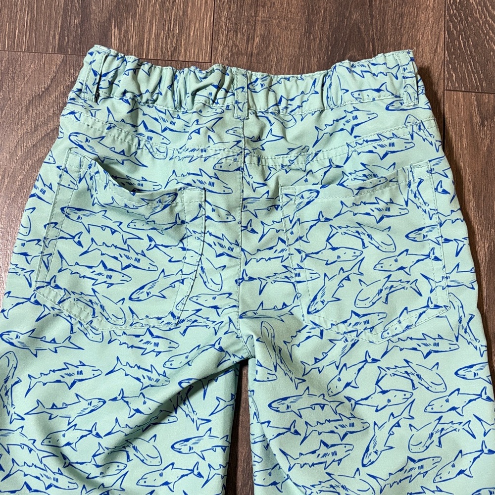 Kids Swim Trunks with Shark Print - Blue - Picture 6 of 6